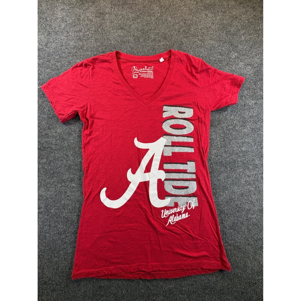 Pressbox Alabama Crimson Tide Roll Tide V-Neck Graphic T-Shirt Red Large